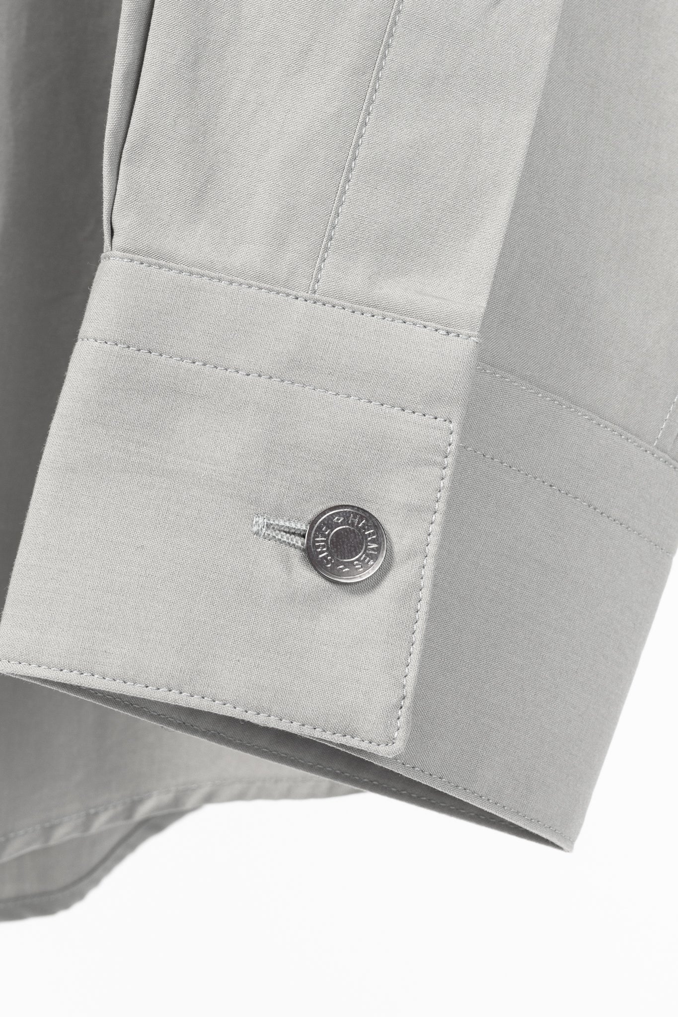 Hermes Light-Grey Cotton-Poplin Vertical-Pocket Shirt
