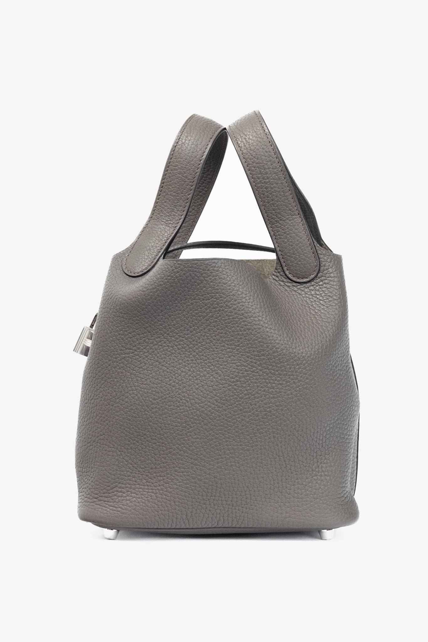 Hermes Picotin Lock 18 Gris Meyer Taurillon Clemence Leather Tote