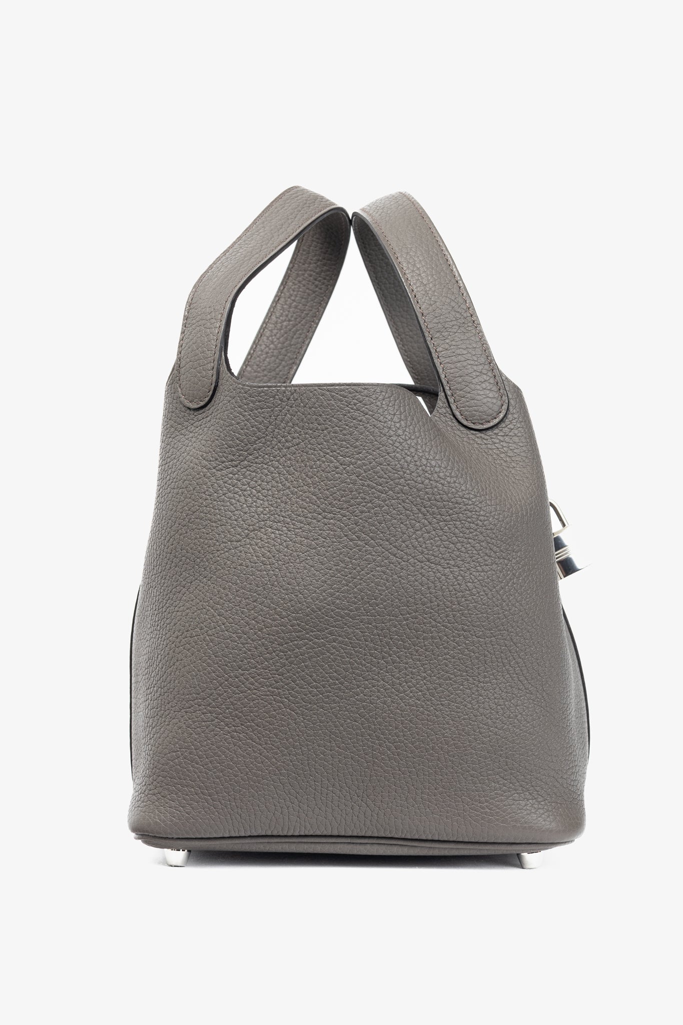 Hermes Picotin Lock 18 Gris Meyer Taurillon Clemence Leather Tote