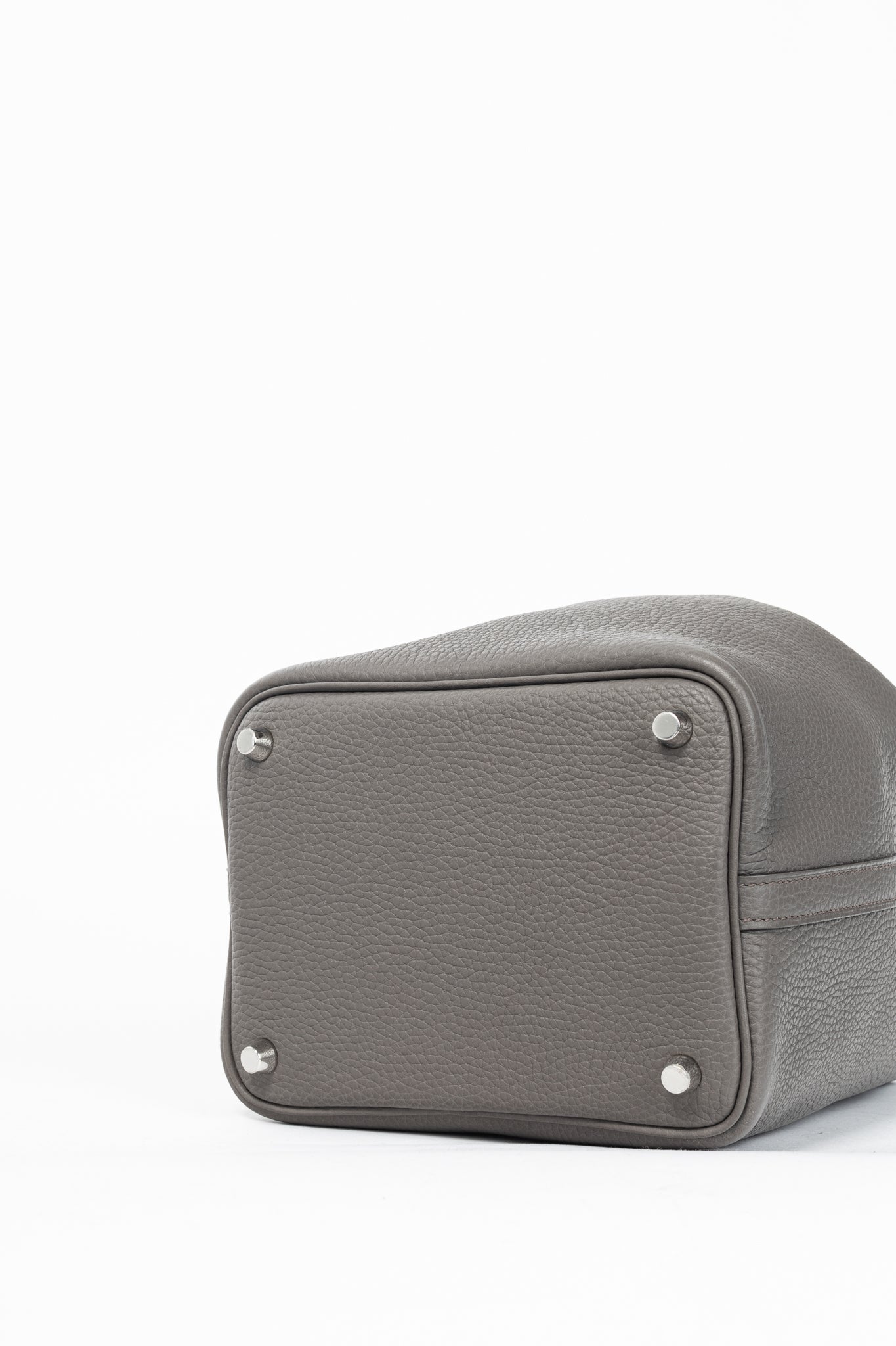 Hermes Picotin Lock 18 Gris Meyer Taurillon Clemence Leather Tote