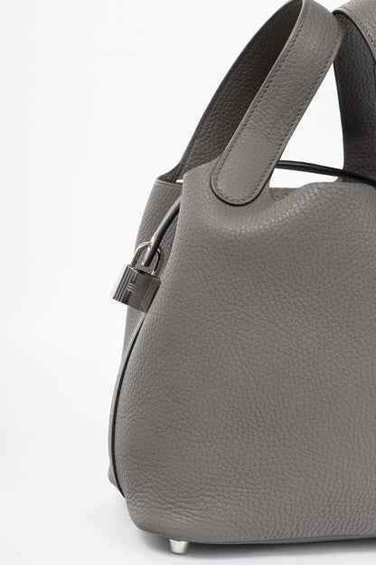 Hermes Picotin Lock 18 Gris Meyer Taurillon Clemence Leather Tote