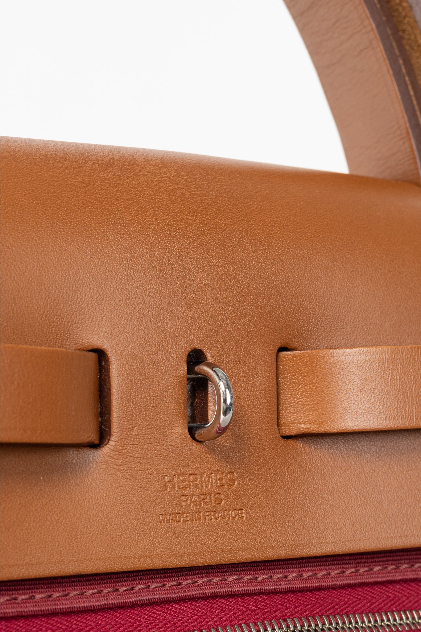 Hermes Herbag 31 Red Toile & Vache Hunter Satchel