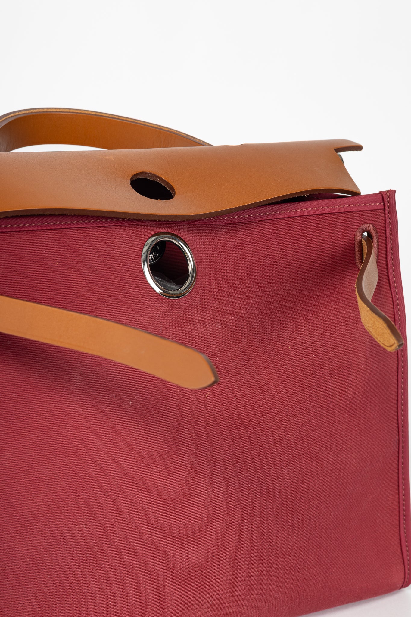 Hermes Herbag 31 Red Toile & Vache Hunter Satchel