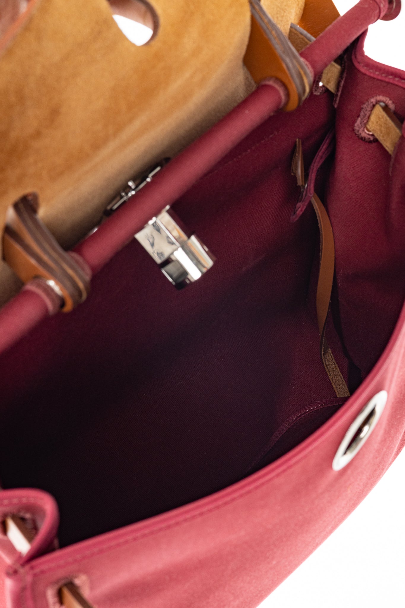 Hermes Herbag 31 Red Toile & Vache Hunter Satchel