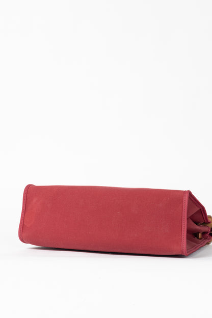 Hermes Herbag 31 Red Toile & Vache Hunter Satchel