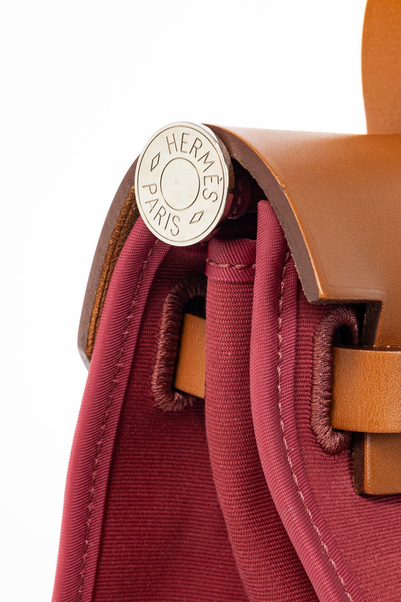 Hermes Herbag 31 Red Toile & Vache Hunter Satchel