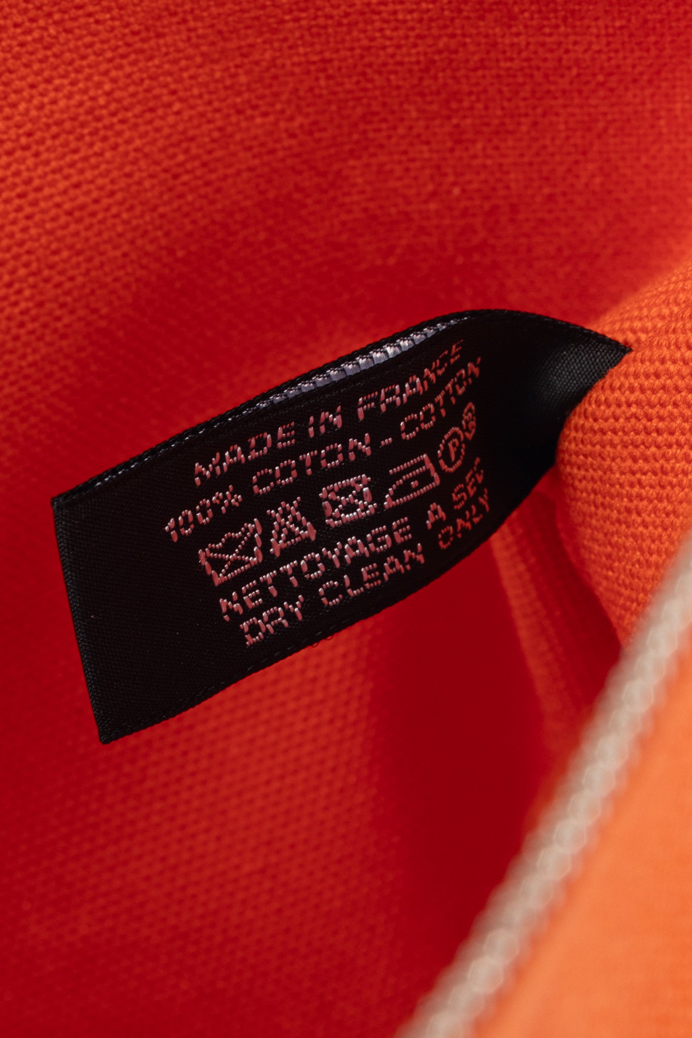 Hermes Flat Yachting GM Orange Logo Toile Pouch