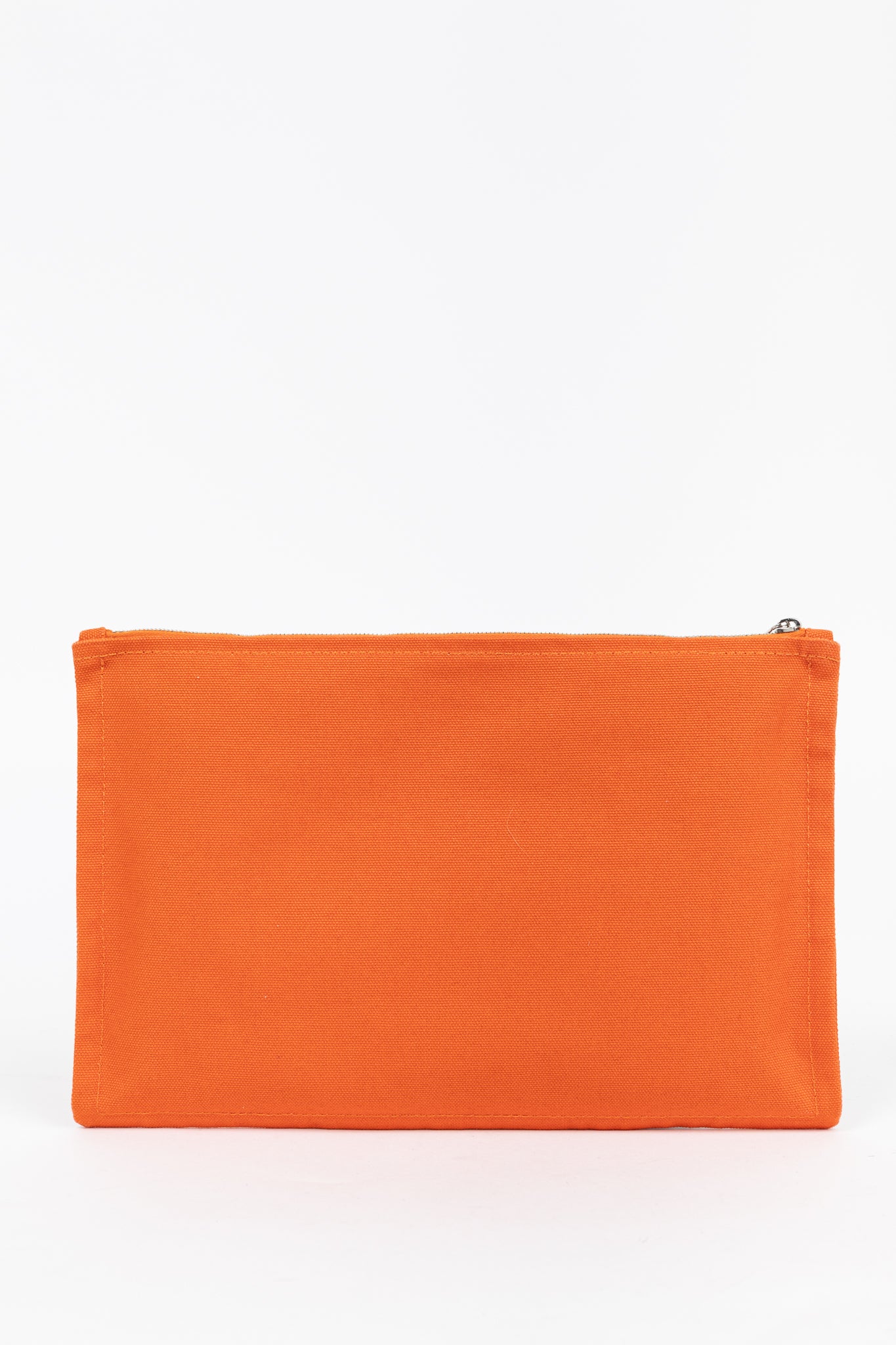 Hermes Flat Yachting GM Orange Logo Toile Pouch