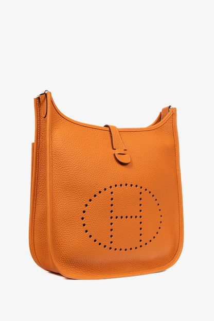 Hermes Evelyne III 29 Orange Taurillon Clemence Leather Shoulder Bag