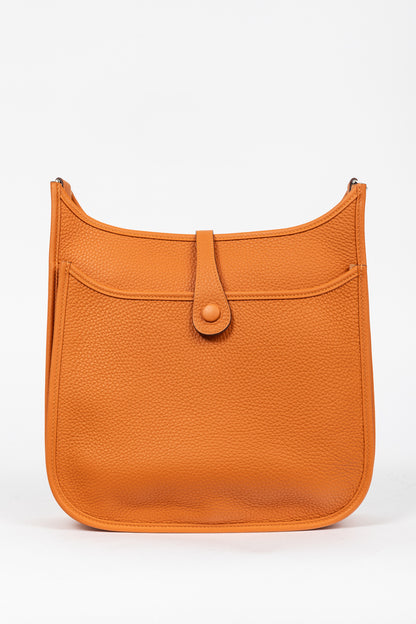 Hermes Evelyne III 29 Orange Taurillon Clemence Leather Shoulder Bag