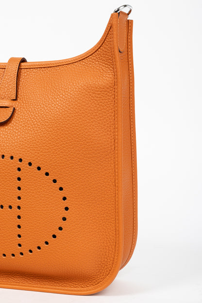 Hermes Evelyne III 29 Orange Taurillon Clemence Leather Shoulder Bag