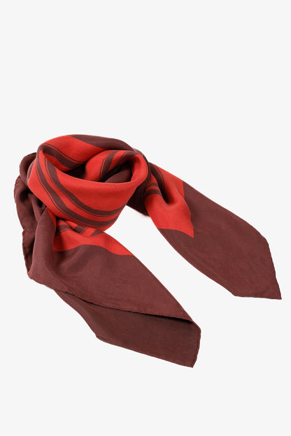 Hermes Brides de Gala 90 Red Dip-Dye Silk Scarf