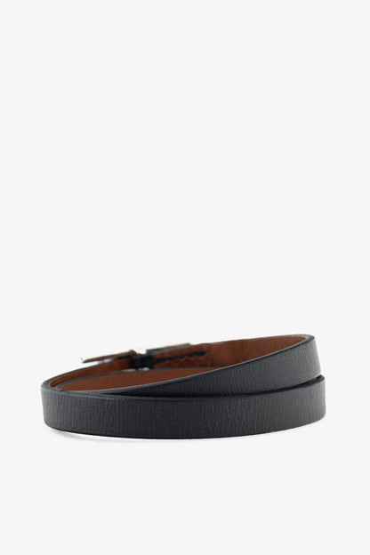 Hermes Behapi Double Tour Noir & Fauve Chamonix & Tadelakt Bracelet