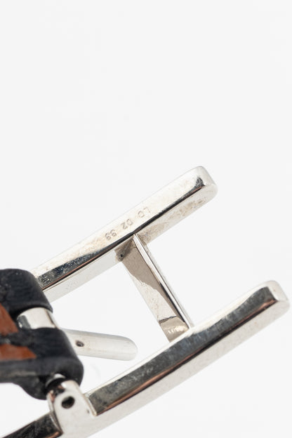 Hermes Behapi Double Tour Noir & Fauve Chamonix & Tadelakt Bracelet