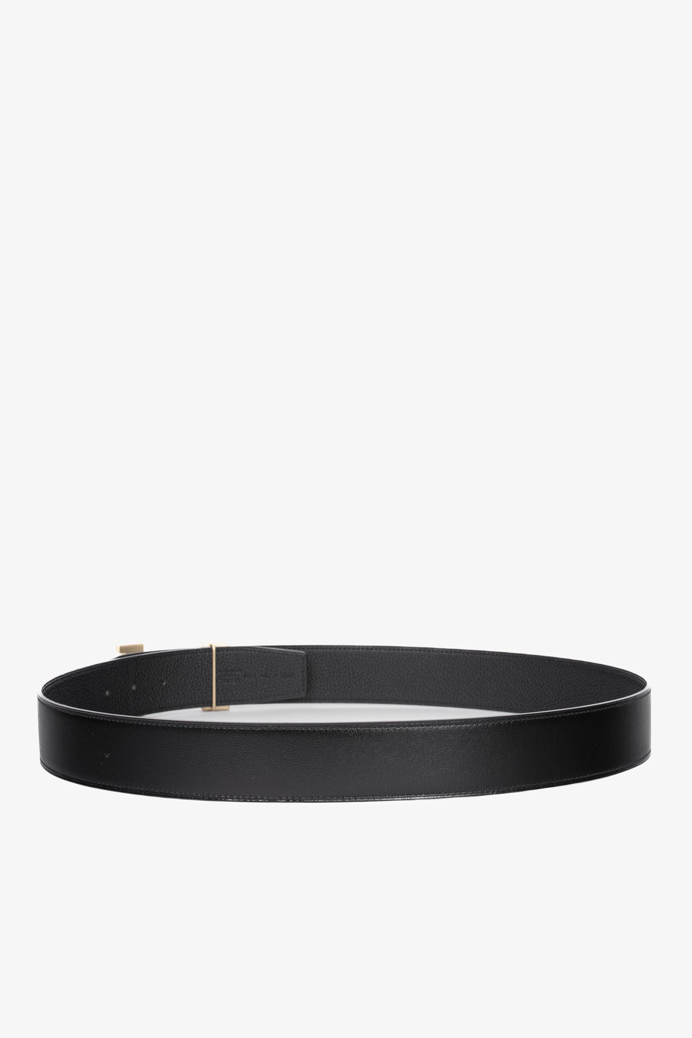 Hermes Noir/Noir Reversible Odyssee & Epsom Leather Belt w/ Gold-Plated Brass H Buckle