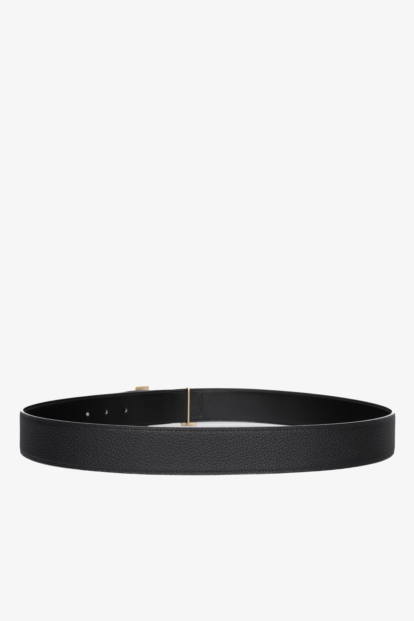 Hermes Noir/Noir Reversible Odyssee & Epsom Leather Belt w/ Gold-Plated Brass H Buckle
