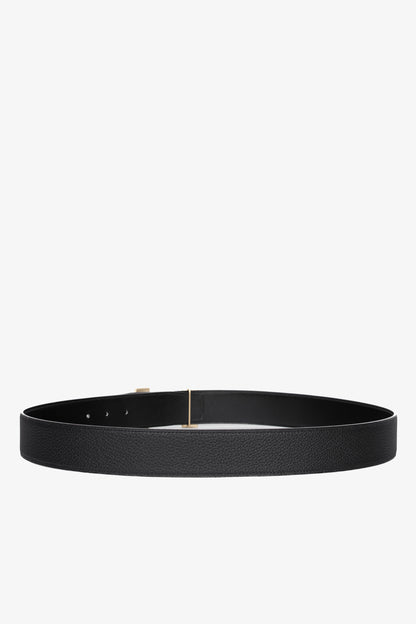 Hermes Noir/Noir Reversible Odyssee & Epsom Leather Belt w/ Gold-Plated Brass H Buckle