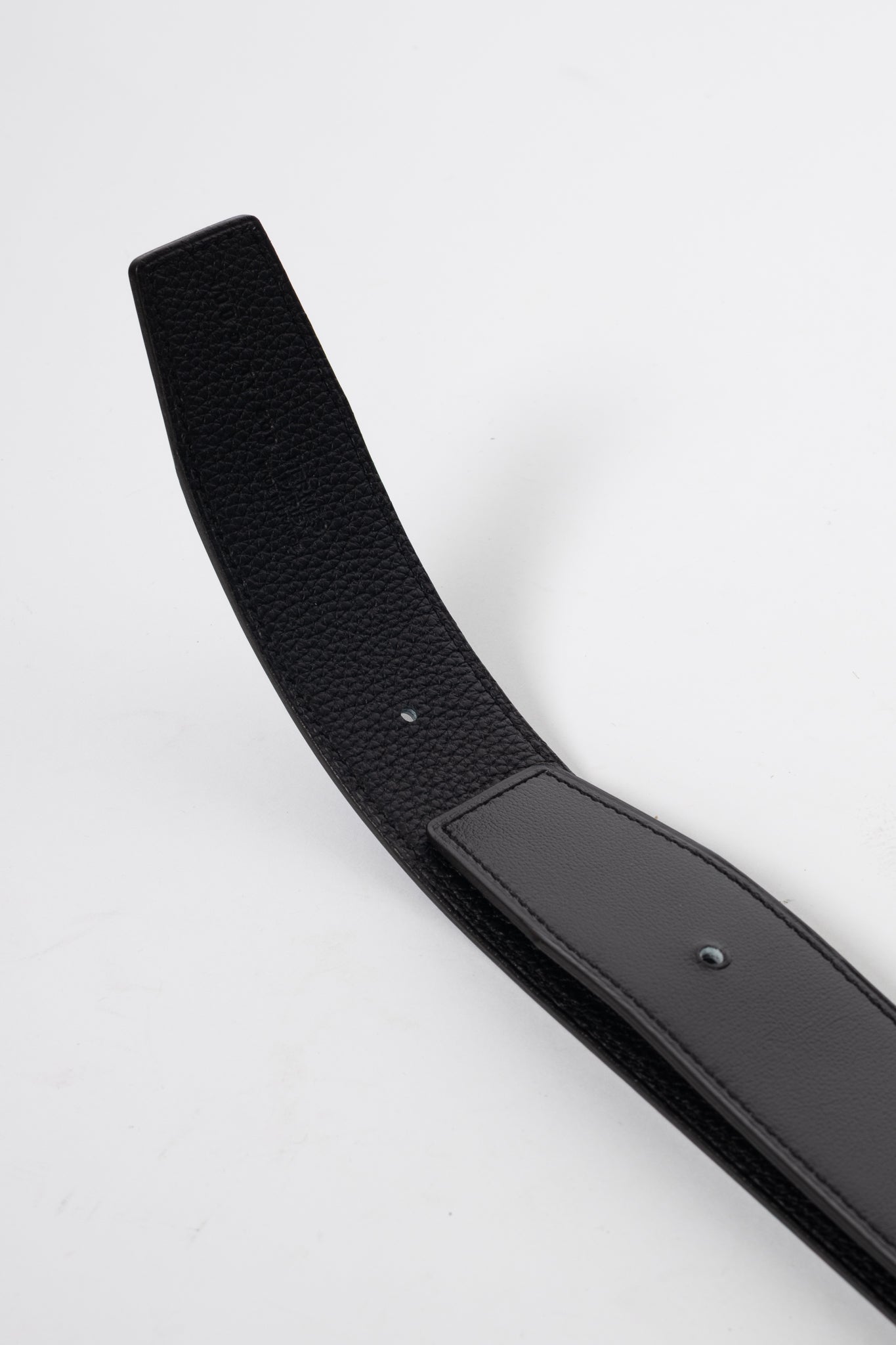 Hermes Noir/Noir Reversible Odyssee & Epsom Leather Belt w/ Gold-Plated Brass H Buckle