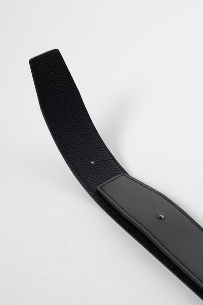 Hermes Noir/Noir Reversible Odyssee & Epsom Leather Belt w/ Gold-Plated Brass H Buckle