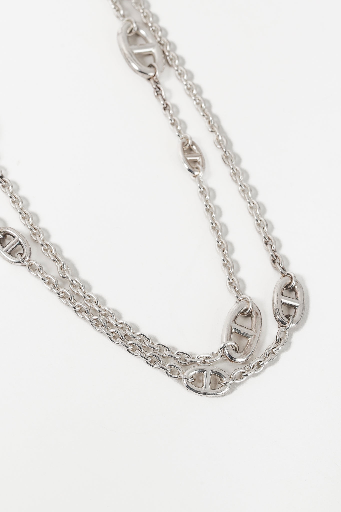 Hermes Farandole 120 Sterling Silver Chain d'Ancre Necklace