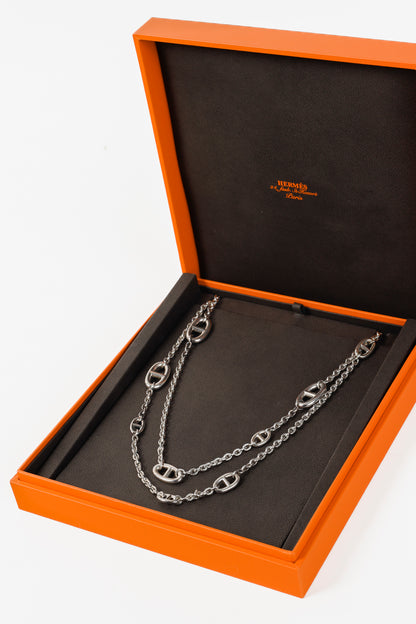 Hermes Farandole 120 Sterling Silver Chain d'Ancre Necklace