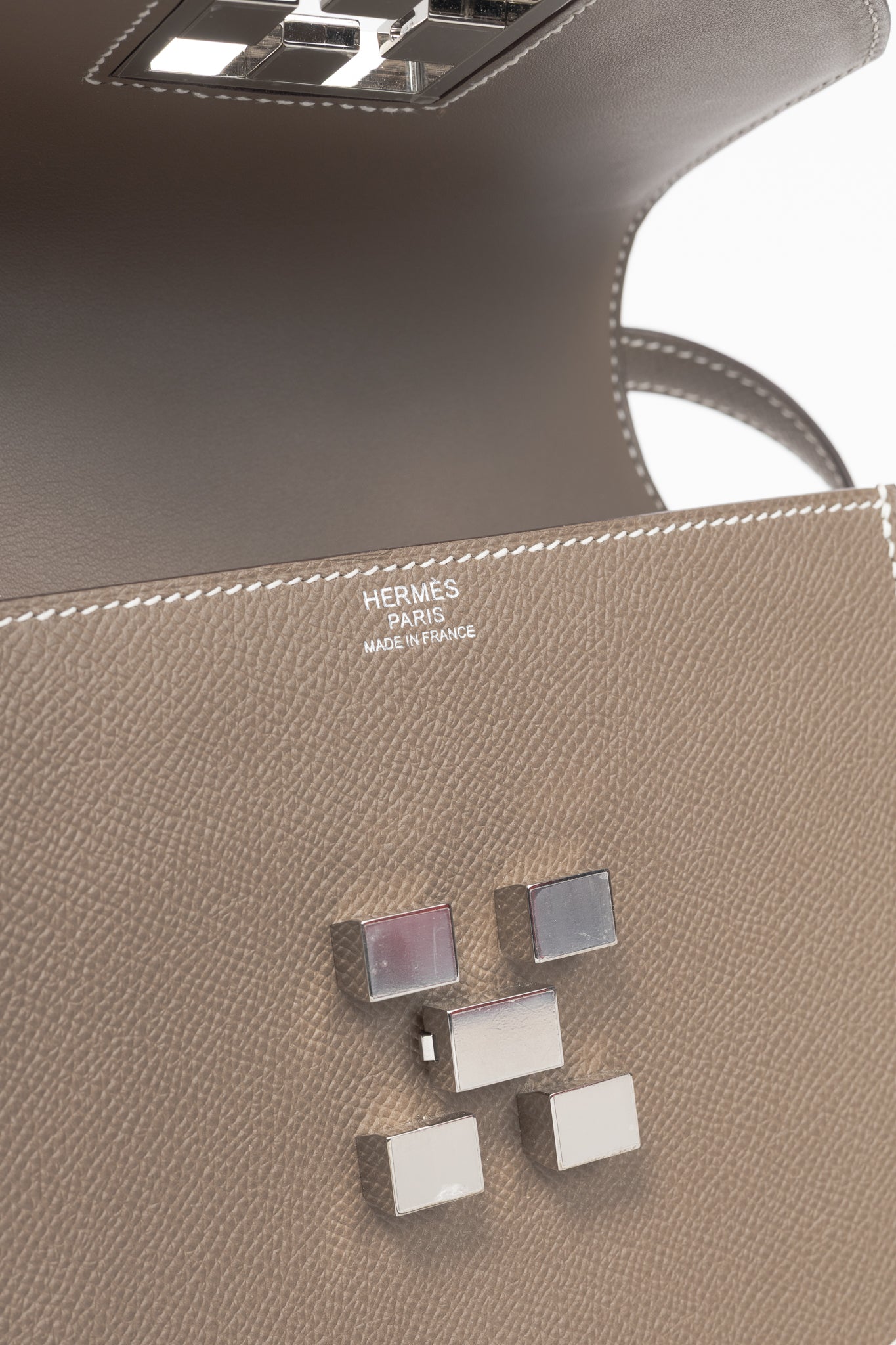 Hermes Mosaique Au 24-17 Etoupe Epsom Leather Crossbody