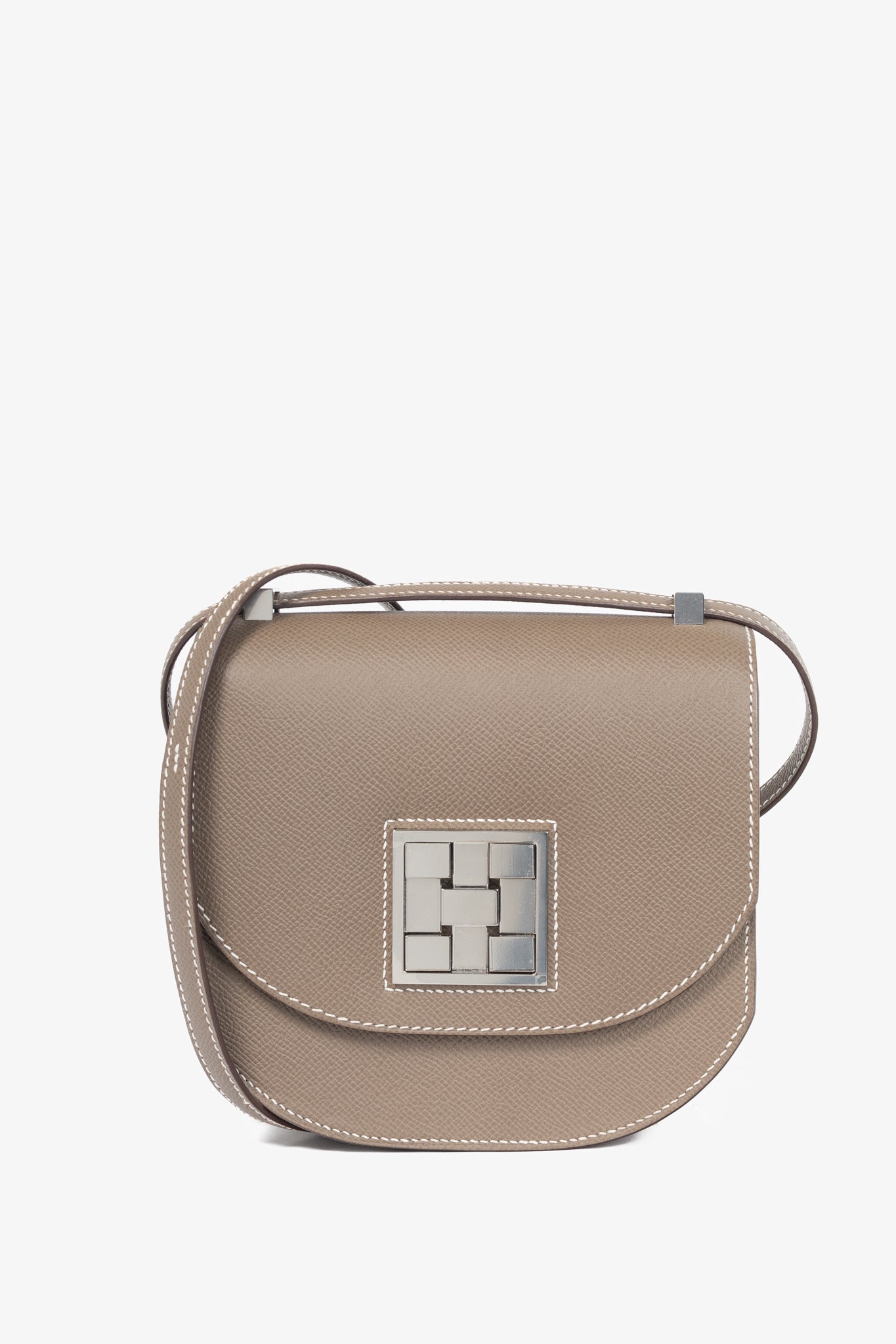 Hermes Mosaique Au 24-17 Etoupe Epsom Leather Crossbody