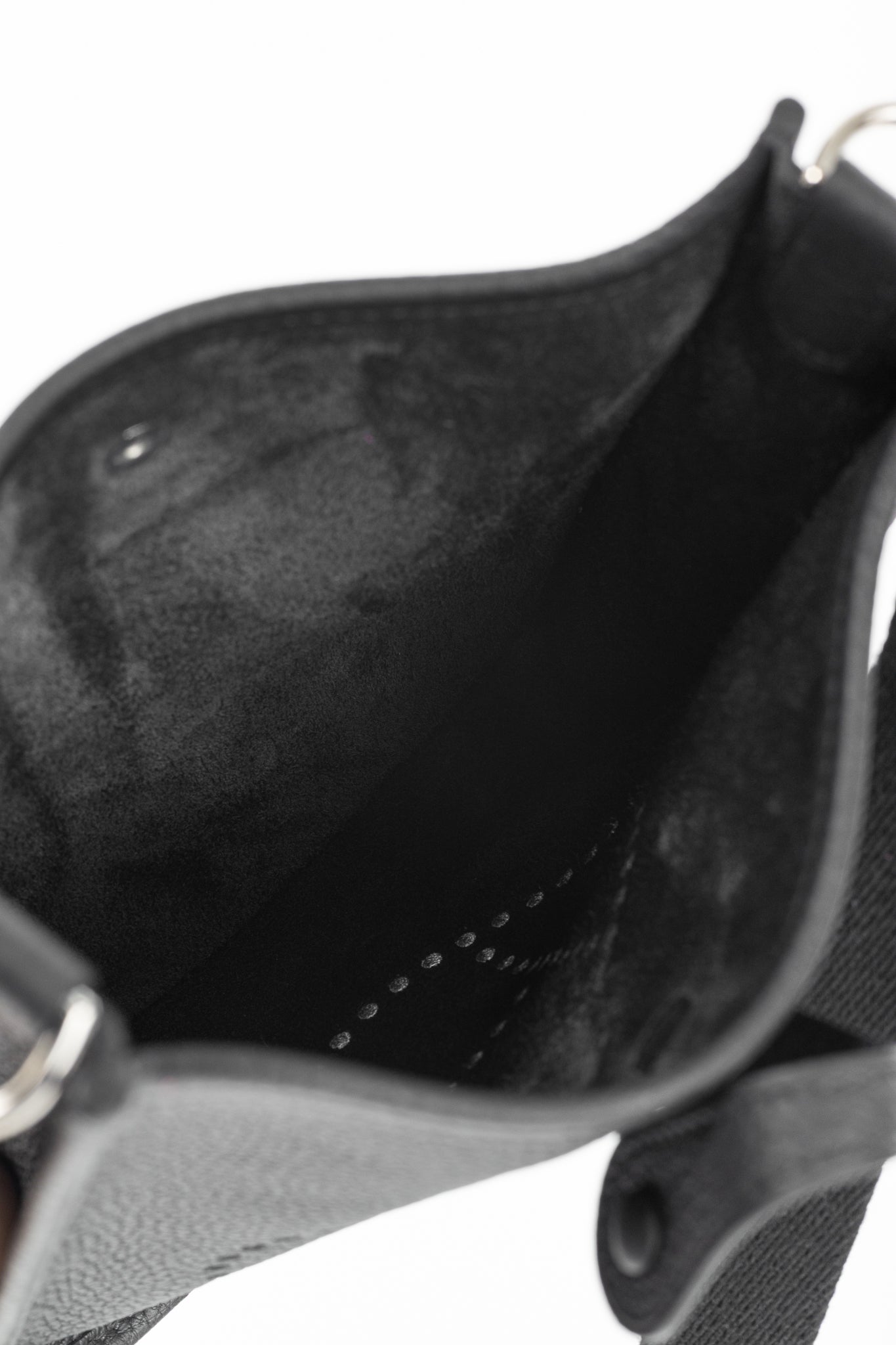 Hermes Evelyne TPM Noir Taurillon Clemence Leather Shoulder Bag