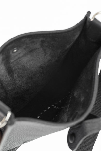Hermes Evelyne TPM Noir Taurillon Clemence Leather Shoulder Bag