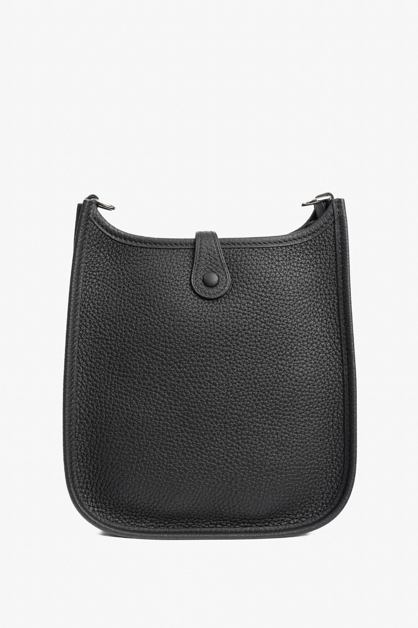 Hermes Evelyne TPM Noir Taurillon Clemence Leather Shoulder Bag