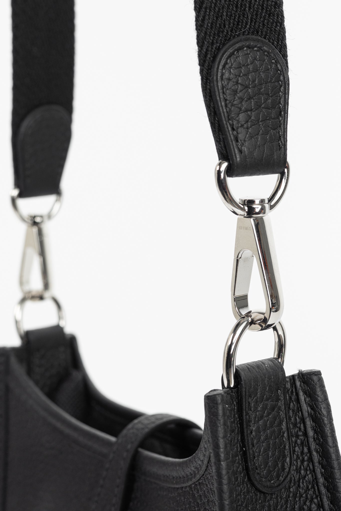 Hermes Evelyne TPM Noir Taurillon Clemence Leather Shoulder Bag