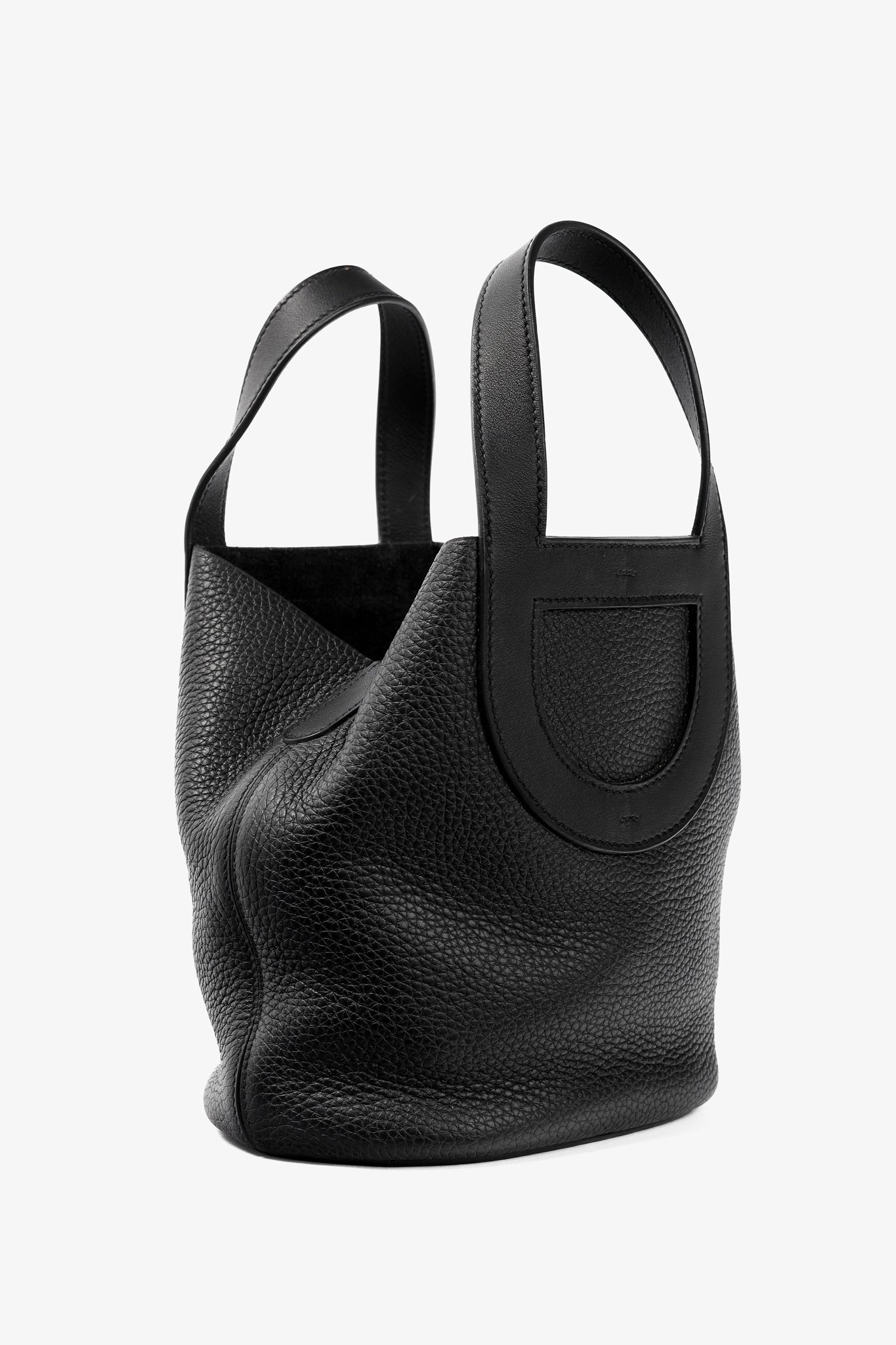 Hermes In-the-Loop 18 Noir Taurillon Clemence & Swift Calfskin Tote
