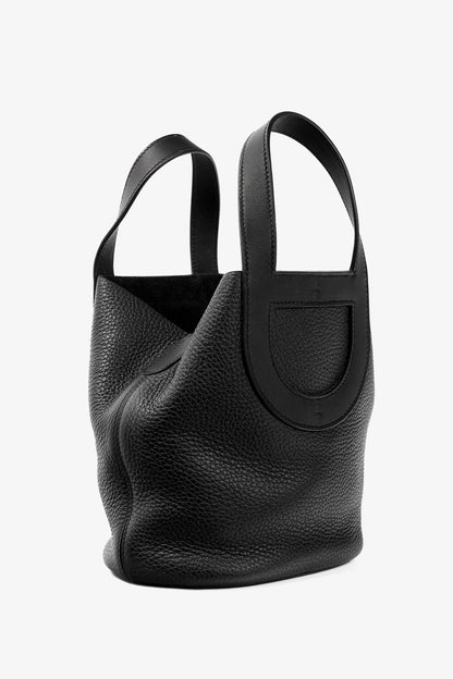Hermes In-the-Loop 18 Noir Taurillon Clemence & Swift Calfskin Tote