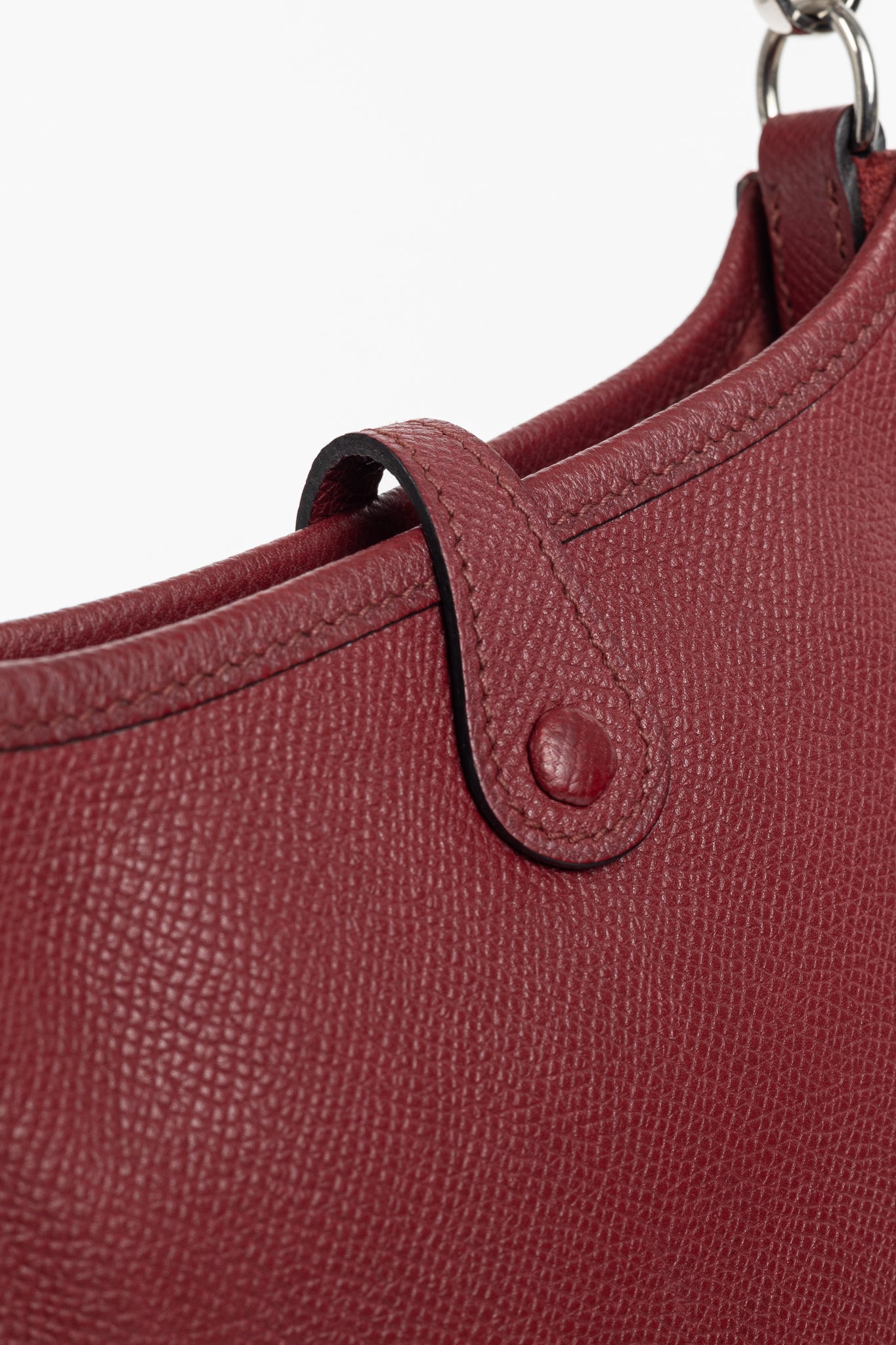 Hermes Evelyne TPM Rouge Grenat Taurillon Clemence Leather Shoulder Bag