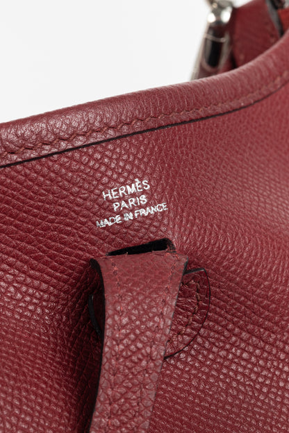 Hermes Evelyne TPM Rouge Grenat Taurillon Clemence Leather Shoulder Bag