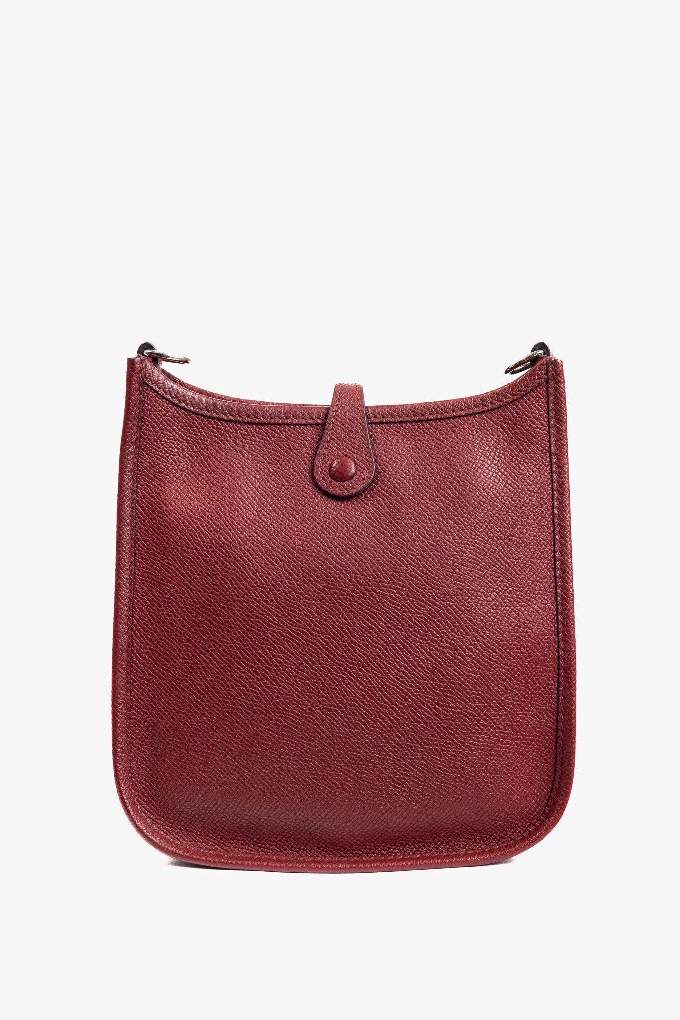 Hermes Evelyne TPM Rouge Grenat Taurillon Clemence Leather Shoulder Bag