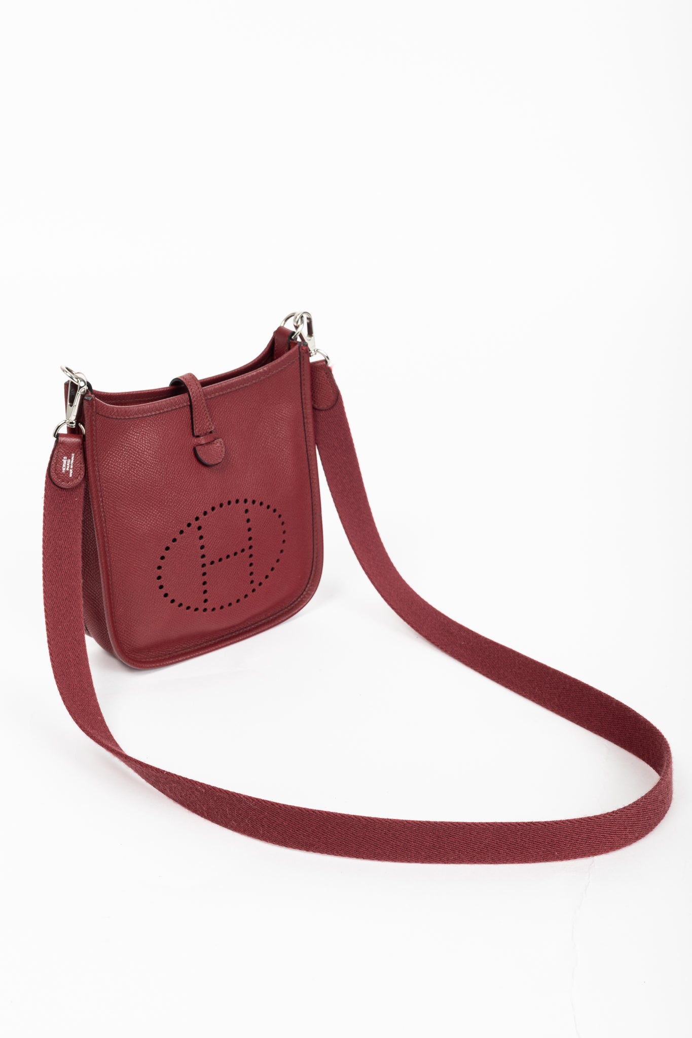 Hermes Evelyne TPM Rouge Grenat Taurillon Clemence Leather Shoulder Bag