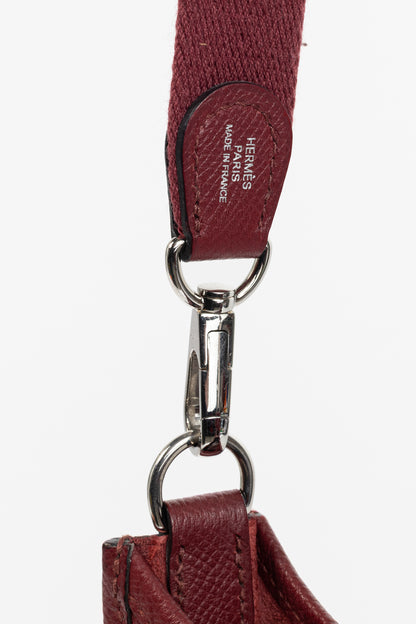 Hermes Evelyne TPM Rouge Grenat Taurillon Clemence Leather Shoulder Bag