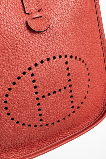Hermes Evelyne TPM Rouge Pavoine Taurillon Clemence Leather Shoulder Bag