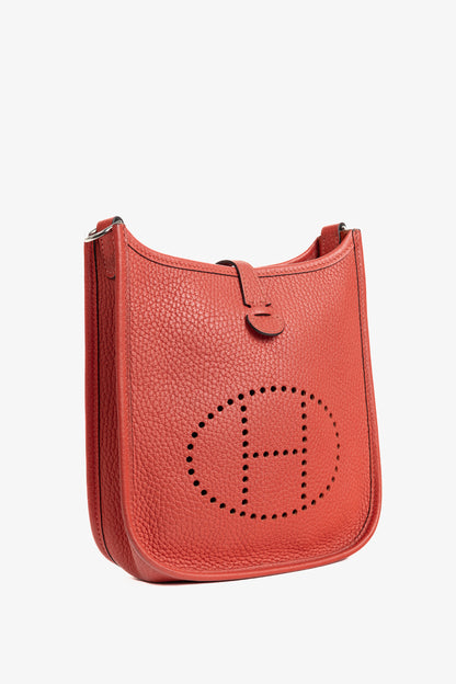 Hermes Evelyne TPM Rouge Pavoine Taurillon Clemence Leather Shoulder Bag