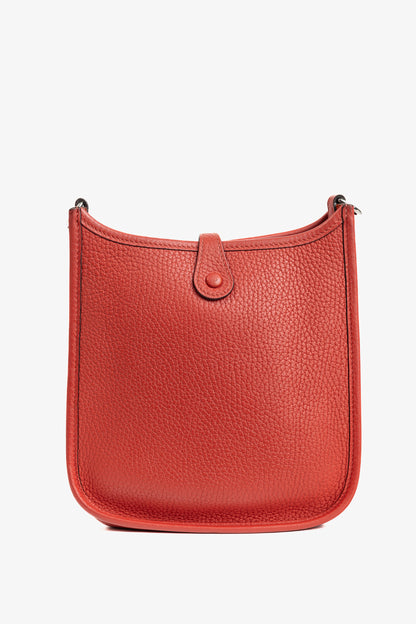 Hermes Evelyne TPM Rouge Pavoine Taurillon Clemence Leather Shoulder Bag