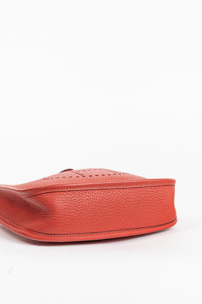 Hermes Evelyne TPM Rouge Pavoine Taurillon Clemence Leather Shoulder Bag
