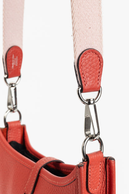 Hermes Evelyne TPM Rouge Pavoine Taurillon Clemence Leather Shoulder Bag