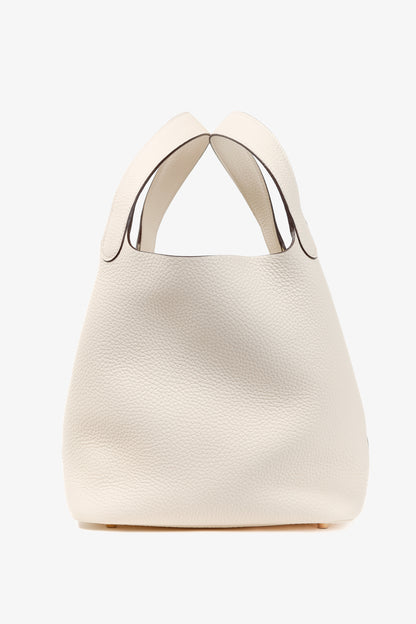 Hermes Picotin Lock 22 Nata Taurillon Clemence Leather Tote