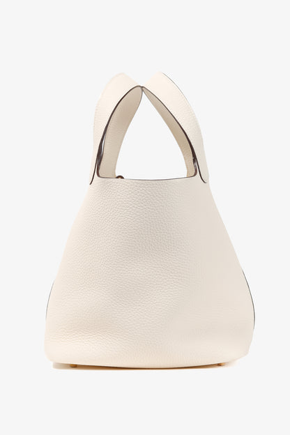 Hermes Picotin Lock 22 Nata Taurillon Clemence Leather Tote