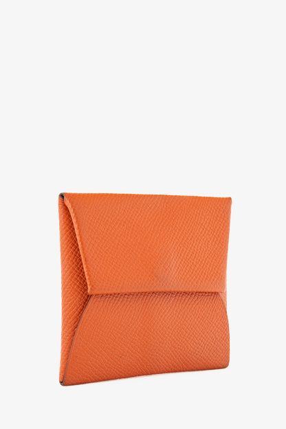 Hermes Bastia Orange Epsom Calfskin Change Purse
