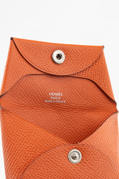 Hermes Bastia Orange Epsom Calfskin Change Purse