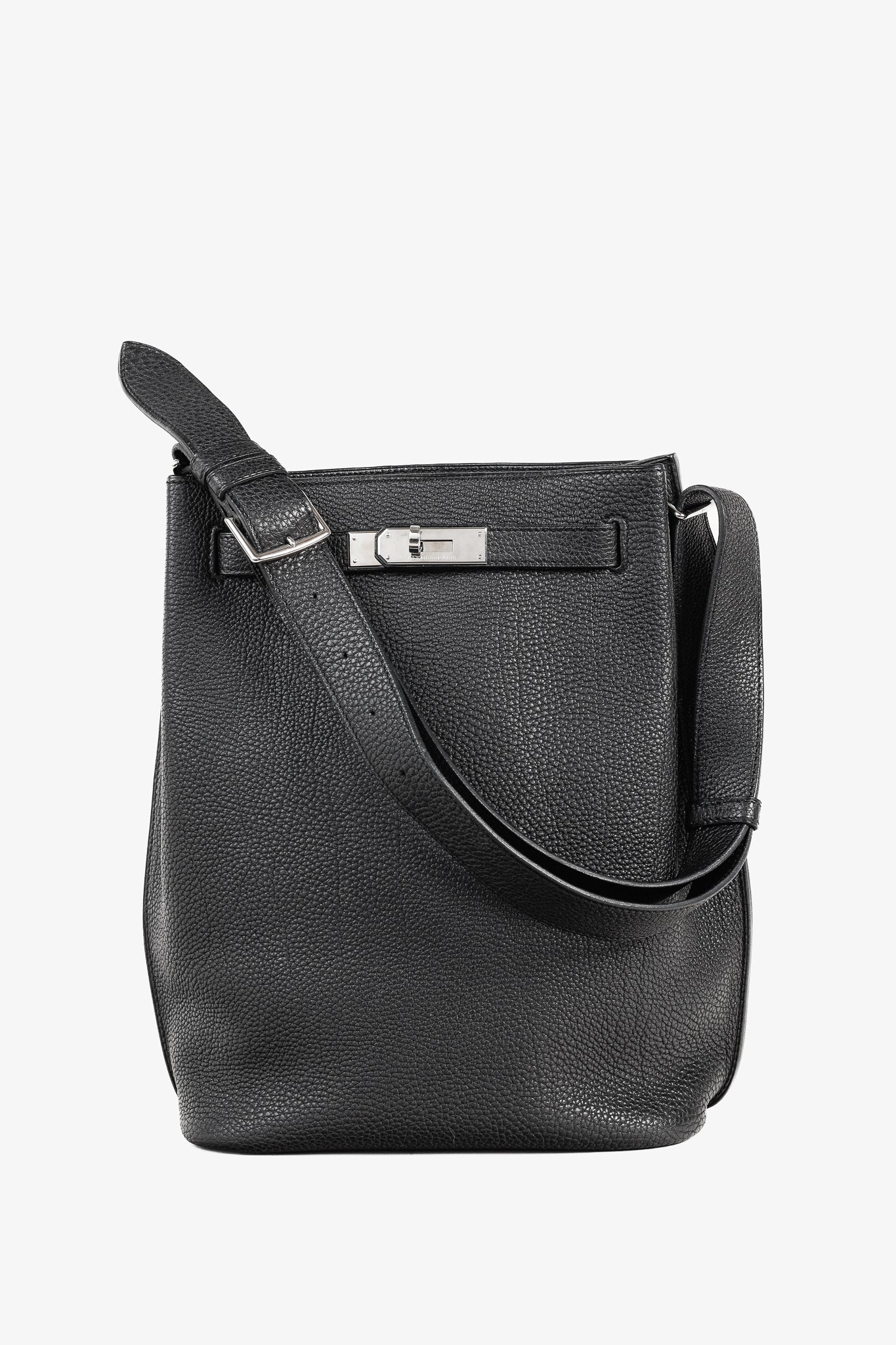 Hermes So Kelly 22 Black Togo Leather Shoulder Bag