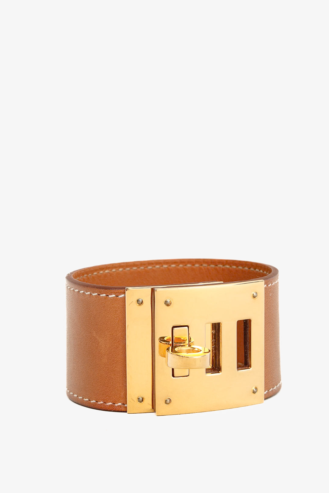 Hermes Kelly Dog Fauve Barenia Leather Bracelet