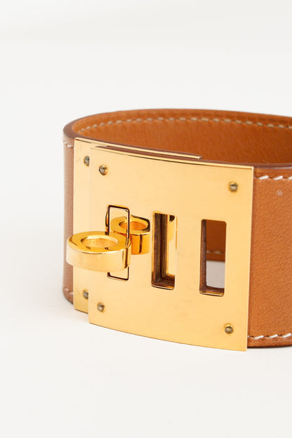 Hermes Kelly Dog Fauve Barenia Leather Bracelet